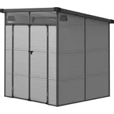 Geratehaus Kunststoff 324m 190x191x215cm Gerateschuppen Mit Pultdach Abschliebarer Tur Wetterfest Gartenhaus Outdoor Garten Schuppen Schrank Fur Hinterhof Auenbereich Hellgrau Aosom 211501779