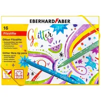 Eberhard Faber 551016 - Glitzer Filzstifte Set, 16 Stück,