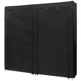 Intirilife Stoffschrank Schwarz, Textil, 30x115x116 cm Schlafzimmer, Kleiderschränke, Stoffschrank