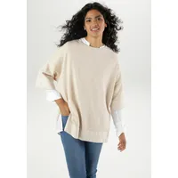 Aniston SELECTED Strickpullover, im lässigen Poncho-Style, beige