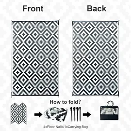 luxuskollektion CHOSHOME Balkon Teppich 120x180cm Wetterfest Indoor Garten Terrasse Modern