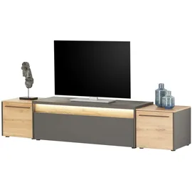 Sconto Light Line 10 TV-Lowboard 223 cm grau Holzwerkstoff