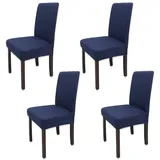 Leeyunbee 4 Stück Esszimmer Stuhlhussen, Abnehmbare Waschbar Elastische Moderne Beschützer Stuhlbezug, Dehnbare Stuhlhussen Für Hochzeit Partys Bankett Haus Esszimmer Hotel Restaurant (Navy Blau)