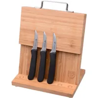 Gräwe Magnet-Messerhalter Bambus klein mit Küchenmessern