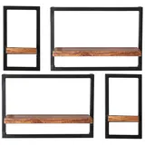 SIT Möbel Panama Wandregal 75 x 25 x 75 cm Antikschwarz