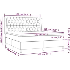 vidaXL Boxspringbett mit Matratze Blau 160x200 cm Stoff1393582