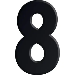 Kirsten Ziffer selbstklebend, Type 8, Höhe 30 mm, Aluminium schwarz eloxiert