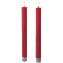 MARELIDA LINA LED Stabkerze 24 cm rot 2 St.