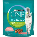 Purina ONE Dual Nature Katzenfutter Sterilisiert, reich an Lachs mit natürlicher Spirulina, 400 g