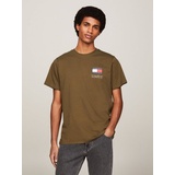 Tommy Jeans T-Shirt »TJM SLIM ESSENTIAL FLAG TEE EXT«, mit Rundhalsausschnitt, Gr. XXXL, Drab Olive, , 41262714-XXXL
