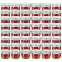 VidaXL Marmeladengläser mit Silbernen Deckeln 48 Stk. 110 ml