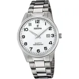Festina Edelstahl Herren Uhr F20511/1 Armbanduhr silber Klassik D2UF20511/1 - Silber