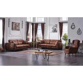 aea Couch Leder 3-Sitzer Braun