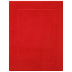 Betz 10 Stück Badvorleger Badematte PREMIUM 100% Baumwolle Größe 50x70 cm Qualität 650g/m2 Farbe rot