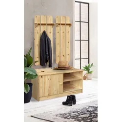 Garderobenpaneel HOME AFFAIRE, beige (natur), B:47cm H:121cm T:20cm, Massivholz, Garderobenpaneele, mit sichtbarer Maserung