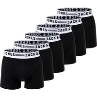 JACK & JONES Herren Unterhosen, »Boxershort SENSE TRUNKS Baumwoll-Stretch Schwarz/Weiß XL