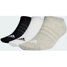 adidas Thin and Light No-Show Socken, 3 Paar Medium Grey Heather / White / Black 28-30