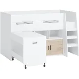 Hti-Living Hochbett 90 x 200 cm MDF weiß