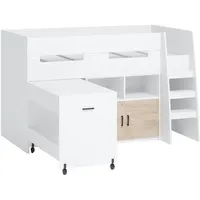 Hti-Living Hochbett 90 x 200 cm MDF weiß
