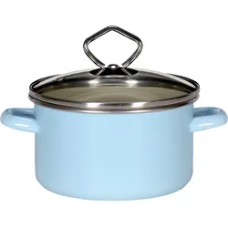 Emaille-Fleischtopf mit Glasdeckel SYLT 16 cm