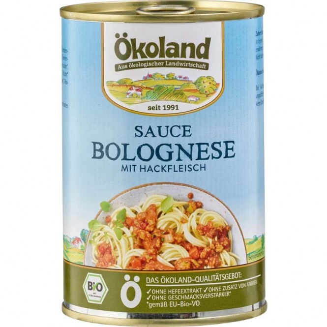 Ökoland Sauce Bolognese mit Hackfleisch bio
