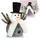 COM-FOUR Schneemann Figur 25 cm weiß-grau
