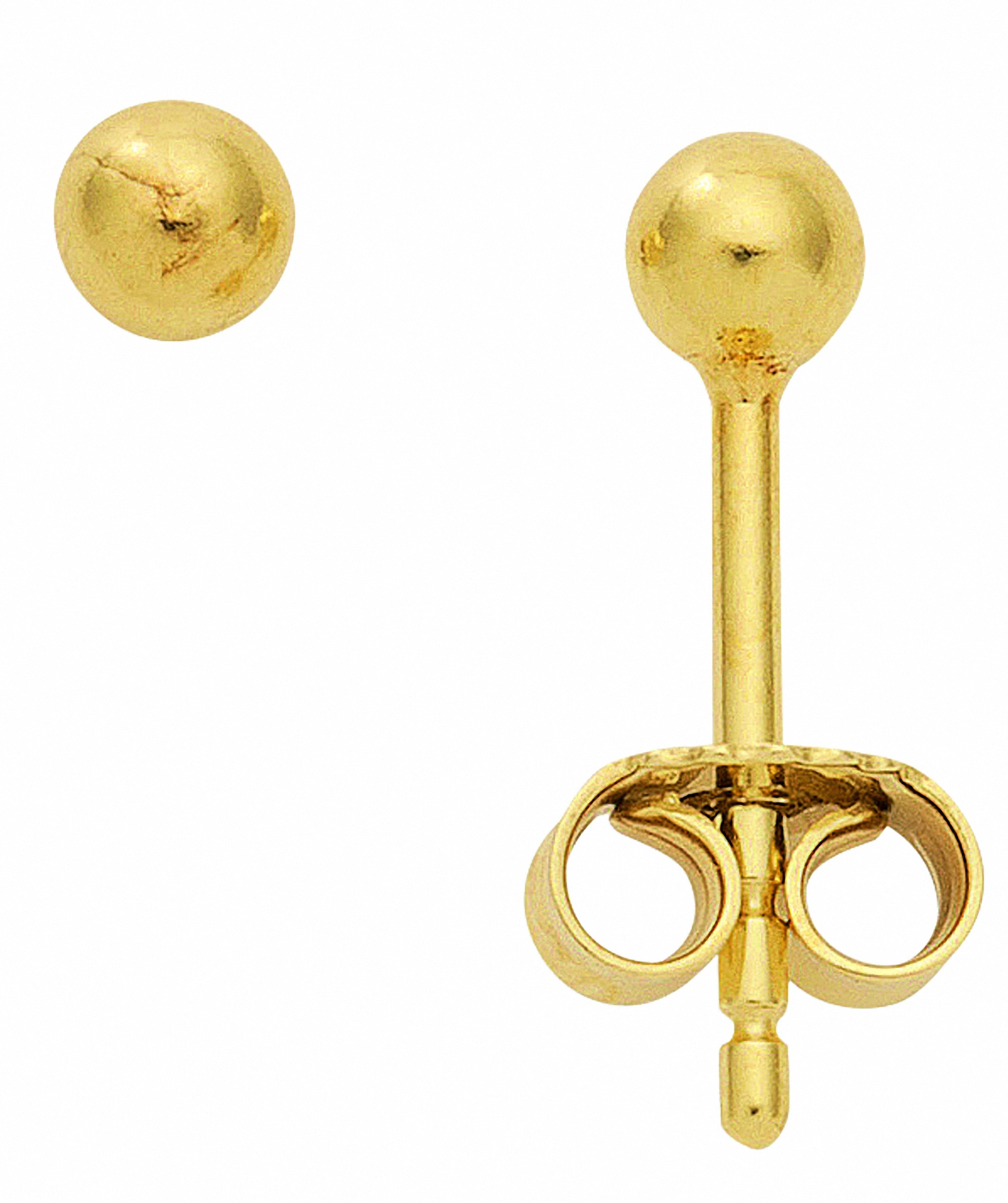 Paar Ohrhänger ADELIA ́S "Damen Goldschmuck 1 585 Gold Ohrringe / Ohrstecker Ø 3 mm" Gr. Damen, goldfarben (gold) Damen Ohrhänger