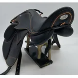 Ledersattel Monosattel 14 15 Zoll Shetty Pony Sattel Leder + 5 Kopfeisen verstellbar Shettysattel Tysons Roségold weiches Leder (15 Zoll)