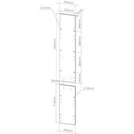 Vicco Unterschrank R-Line 29,6 x 196 x 1,6 cm Rot Hochglanz