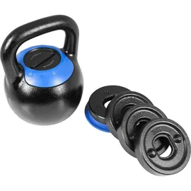 Gorilla Sports Kettlebell verstellbar 16 kg oder 24 kg schwarz / blau