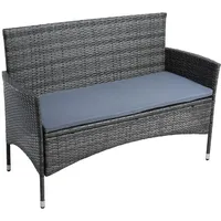 Estexo Gartenbank Rattan Gartenmöbel 2-Sitzer Rattanmöbel Sitzbank mit Sitzkissen