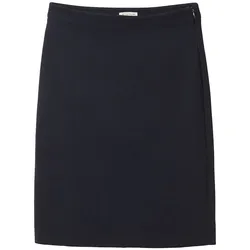 TOM TAILOR Damen Knielanger Rock mit Ottoman Struktur, blau, Uni, Gr. 38