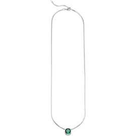 Bruno Banani Kette mit Anhänger Schmuck Geschenk Silber 925 Halsschmuck Schlangenkette Stein grün