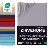 ZIRVEHOME Spannbettlaken 70x140 cm Babybett – 100% Baumwolle, Jersey, Kinderbett Spannbetttuch für Matratzen bis 15 cm Höhe, Grau