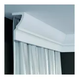 PROVISTON Stuckleiste Polyurethan, 100 x 50 x 2000 mm, Weiß, Deckenleiste, Kleben, Polyurethan, 1-St. weiß