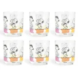 Excelsa Peanuts Set mit 6 Wassergläsern, Fassungsvermögen 250 ml, Glas, Peanuts-Dekor