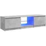 vidaXL TV-Schrank mit LED-Leuchten Betongrau 140x40x35,5 cm