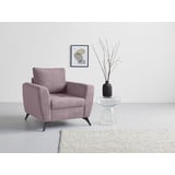 INOSIGN Sessel »Lörby«, auch mit Aqua clean-Bezug, feine Steppung im Sitzbereich, lose Kissen rosa