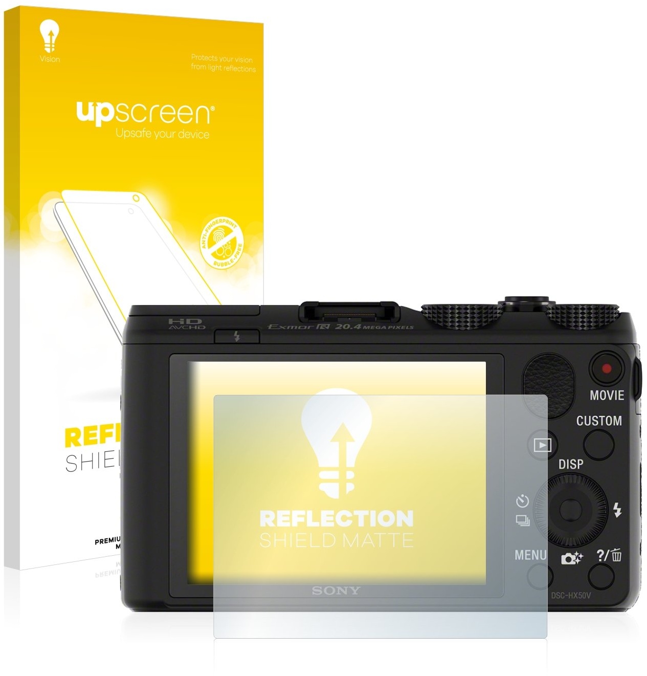 upscreen Entspiegelungs-Schutzfolie für Sony Cyber-Shot DSC-HX50 Displayschutz-Folie Matt [Anti-Reflex, Anti-Fingerprint]