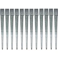 Estexo Einschlaghülse Erdanker 81x81x900mm 12x Einschlagbodenhülse Vierkant Bodenhülse