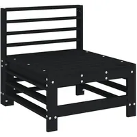 vidaXL Garten-Mittelsofa Holz schwarz