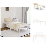 vidaXL Seniorenbett Weiß 90x200 cm Massivholz Kiefer - Betten & Bettgestelle - Weiß