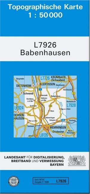 Topographische Karte Bayern / L7926 / Topographische Karte Bayern Babenhausen  Karte (im Sinne von Landkarte)