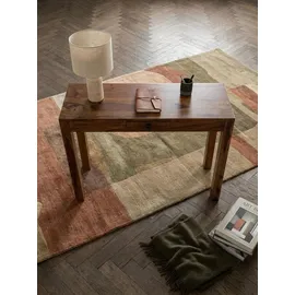 KADIMA DESIGN Schreibtisch 118x40x76 cm Massivholz Computertisch mit Schublade, Homeoffice Bürotisch Massiv Schmal Platzsparend, Holztisch Laptoptisch