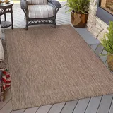 HomebyHome In & Outdoor Teppich Wetterfest Sisal Optik 200x300 (200 x 290 cm) Braun - Balkon Teppich Wasserfest, Waschbar, Flachgewebe - Ideal für Küche, Camping, Garten und Terrasse