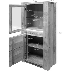 MASSIVMOEBEL24.DE Highboard 73 x 40 x 142 cm Beige