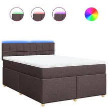 vidaXL Boxspringbett 140 x 200 cm Dunkelbraun
