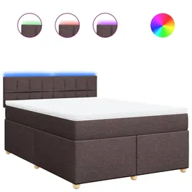vidaXL Boxspringbett 140 x 200 cm Dunkelbraun