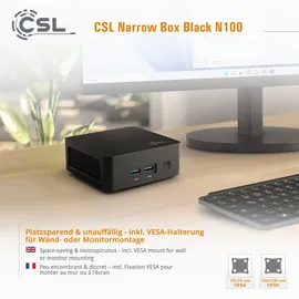 CSL Narrow Box Black N100 Mini-PC 32 GB RAM 4000 GB SSD Intel UHD Graphics Win 11 Home