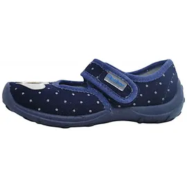 Fischer Kinder Hausschuh Mädchen Mary Jane Ballerina Herzapplikation 642371, Größe:27 EU, Farbe:Blau - Blau 27